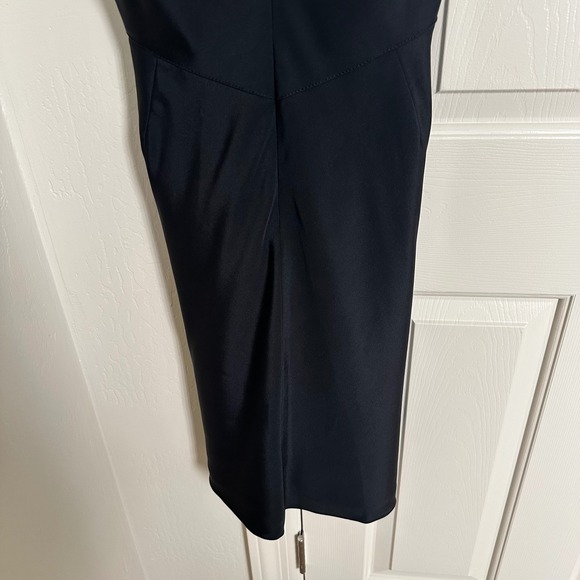 Zac Posen Black Silk Spandex V-Neck Ruched Cocktail Dress - Size 4 Shoulder Bow - Picture 4 of 9